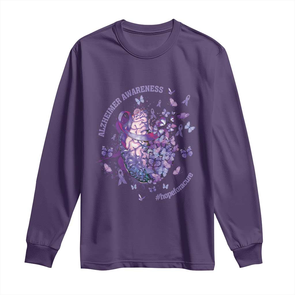 Alzheimer Support Long Sleeve Shirt Hope For A Cure Flower