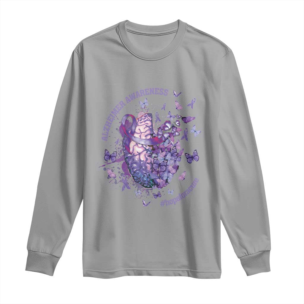 Alzheimer Support Long Sleeve Shirt Hope For A Cure Flower