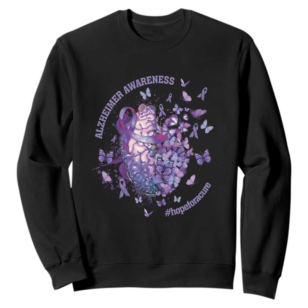 Alzheimer Support Sweatshirt Hope For A Cure Flower