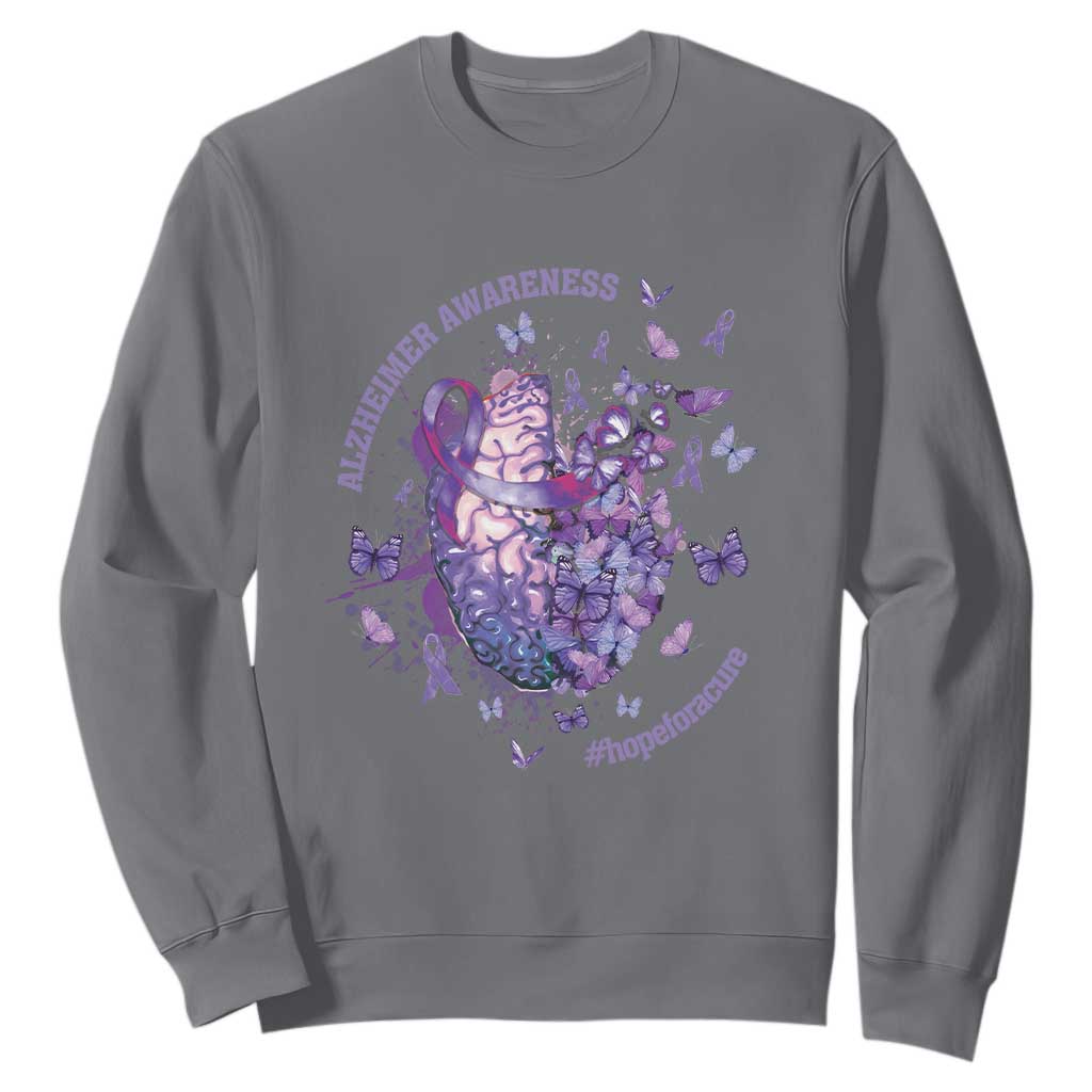 Alzheimer Support Sweatshirt Hope For A Cure Flower