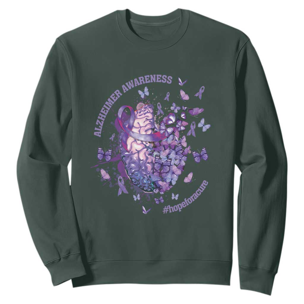 Alzheimer Support Sweatshirt Hope For A Cure Flower