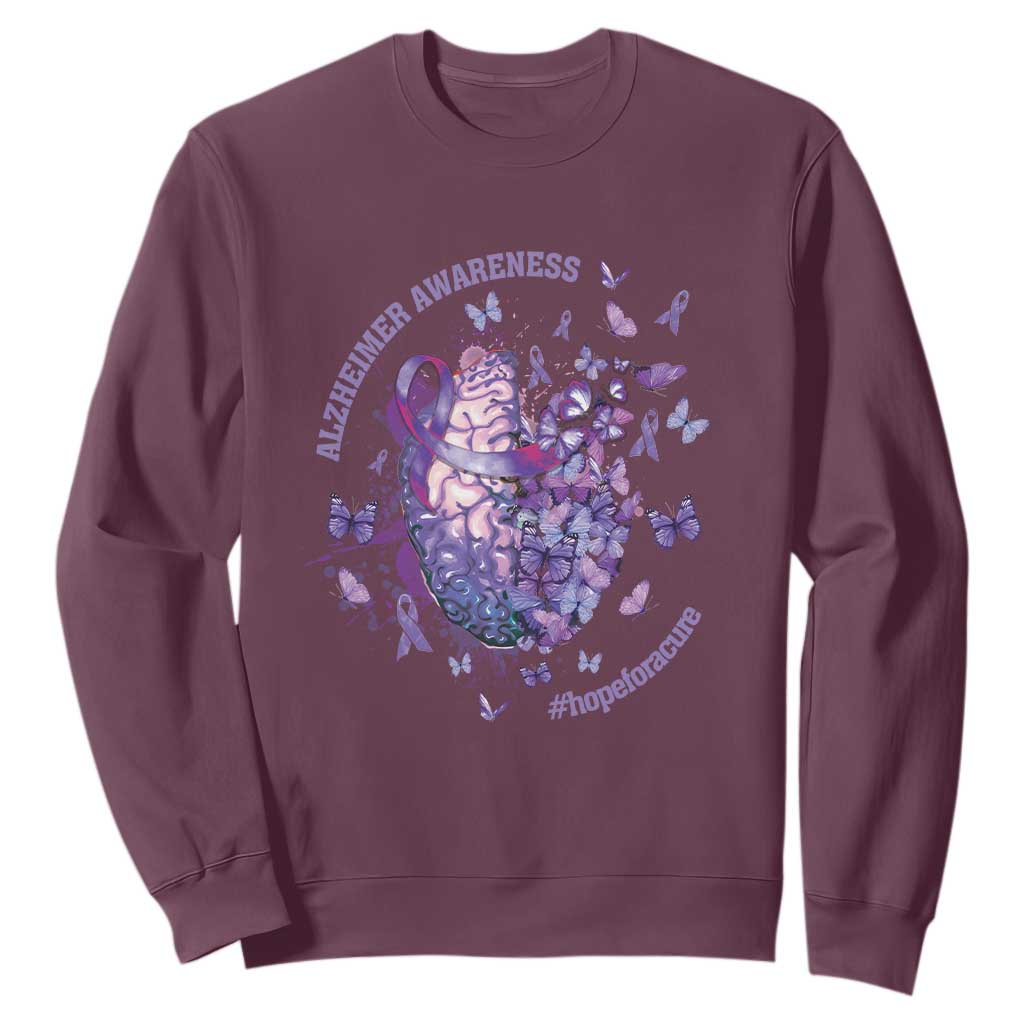 Alzheimer Support Sweatshirt Hope For A Cure Flower