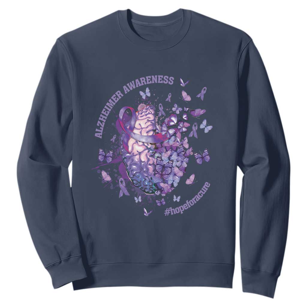 Alzheimer Support Sweatshirt Hope For A Cure Flower