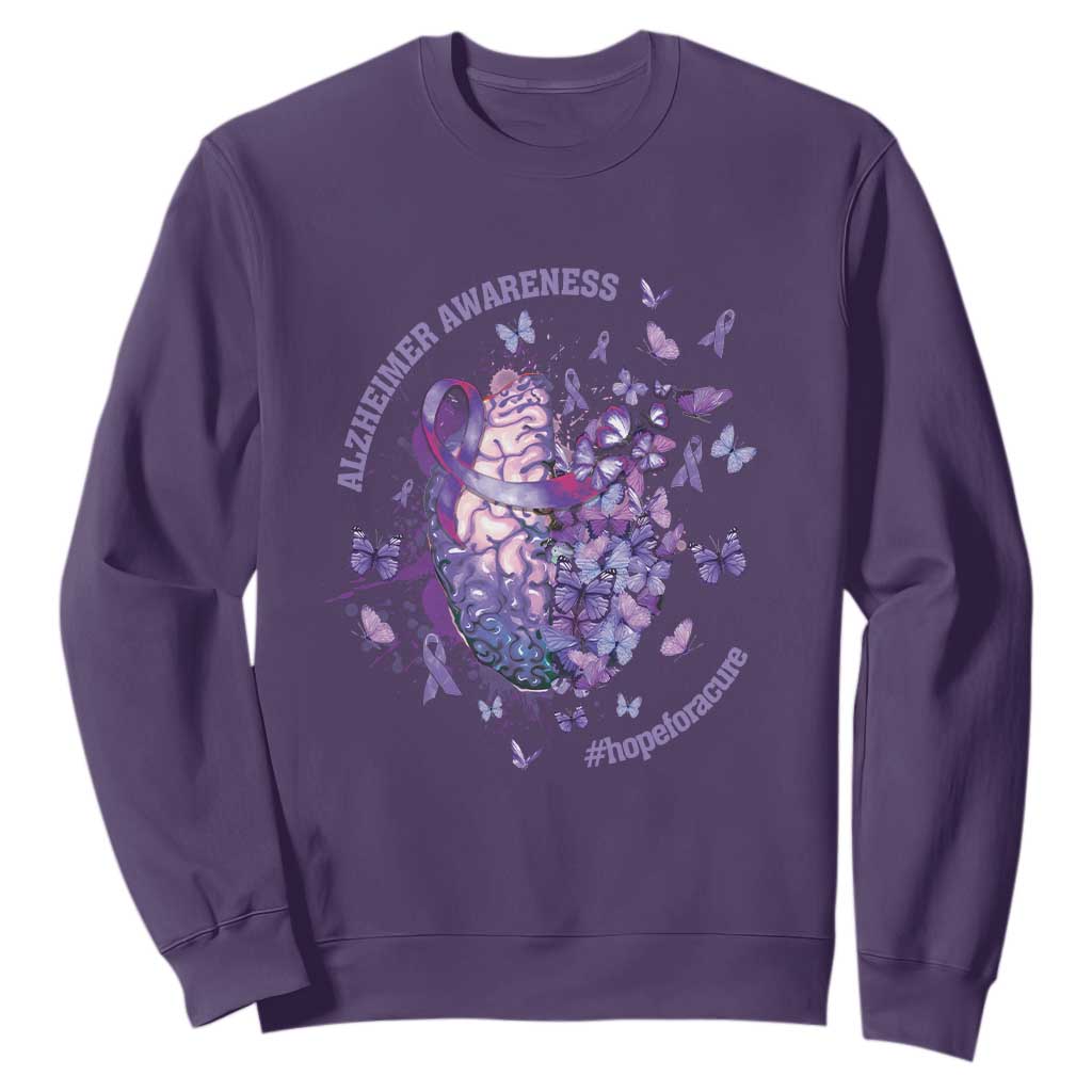 Alzheimer Support Sweatshirt Hope For A Cure Flower