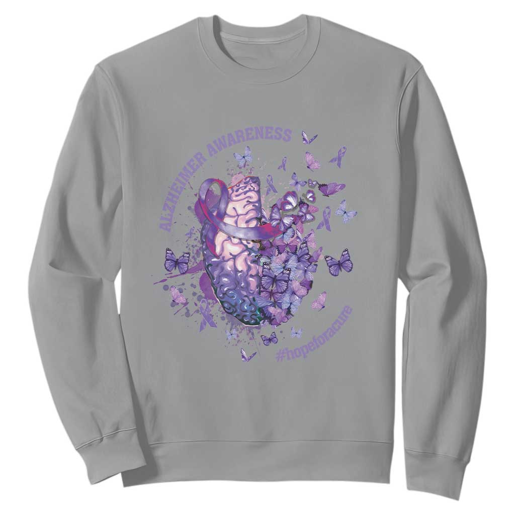 Alzheimer Support Sweatshirt Hope For A Cure Flower