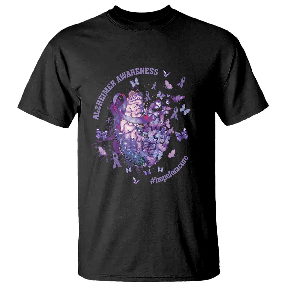 Alzheimer Support T Shirt Hope For A Cure Flower