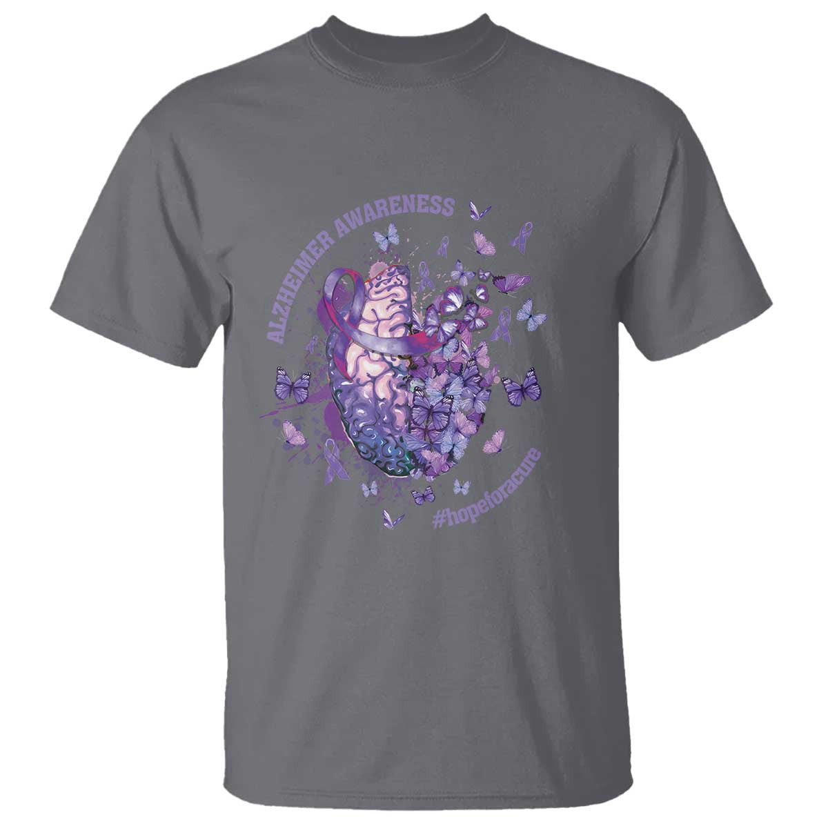 Alzheimer Support T Shirt Hope For A Cure Flower