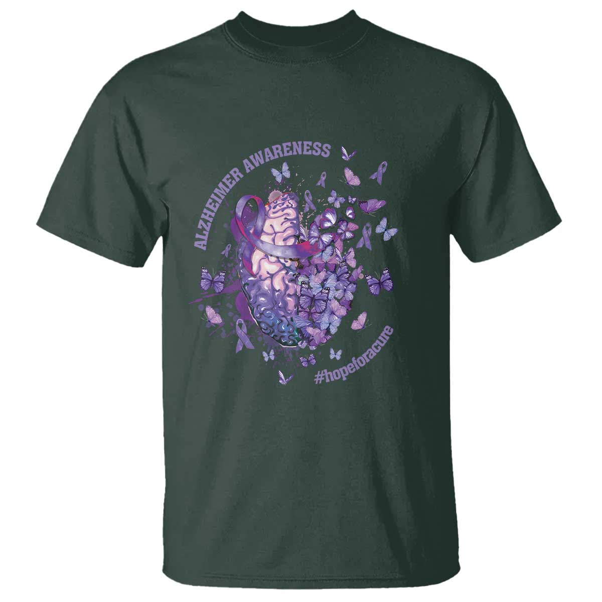 Alzheimer Support T Shirt Hope For A Cure Flower