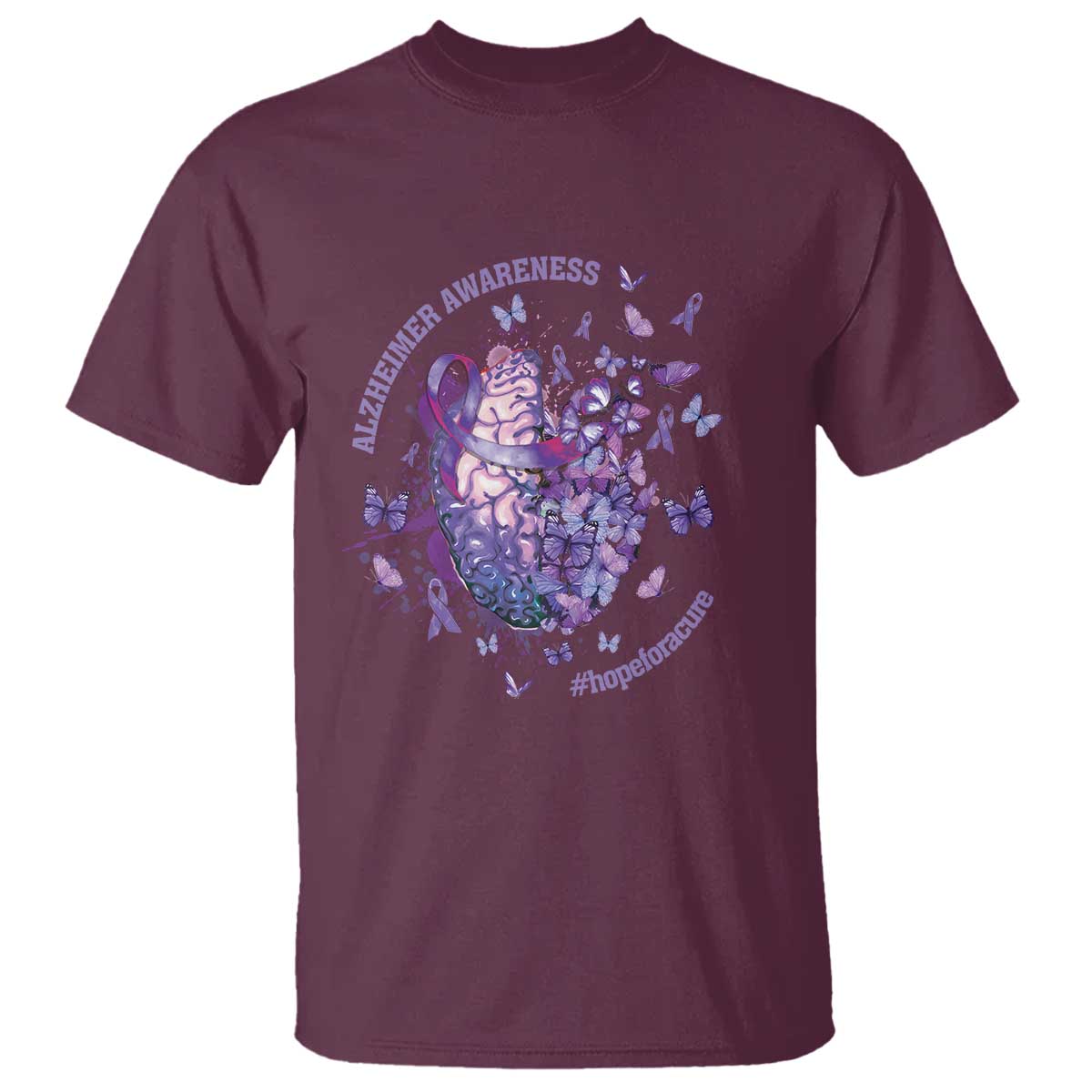 Alzheimer Support T Shirt Hope For A Cure Flower