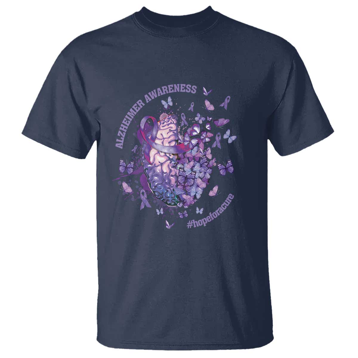 Alzheimer Support T Shirt Hope For A Cure Flower