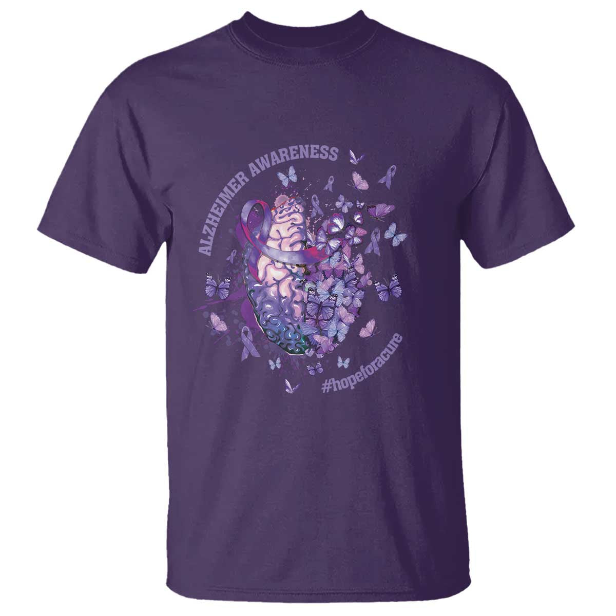 Alzheimer Support T Shirt Hope For A Cure Flower