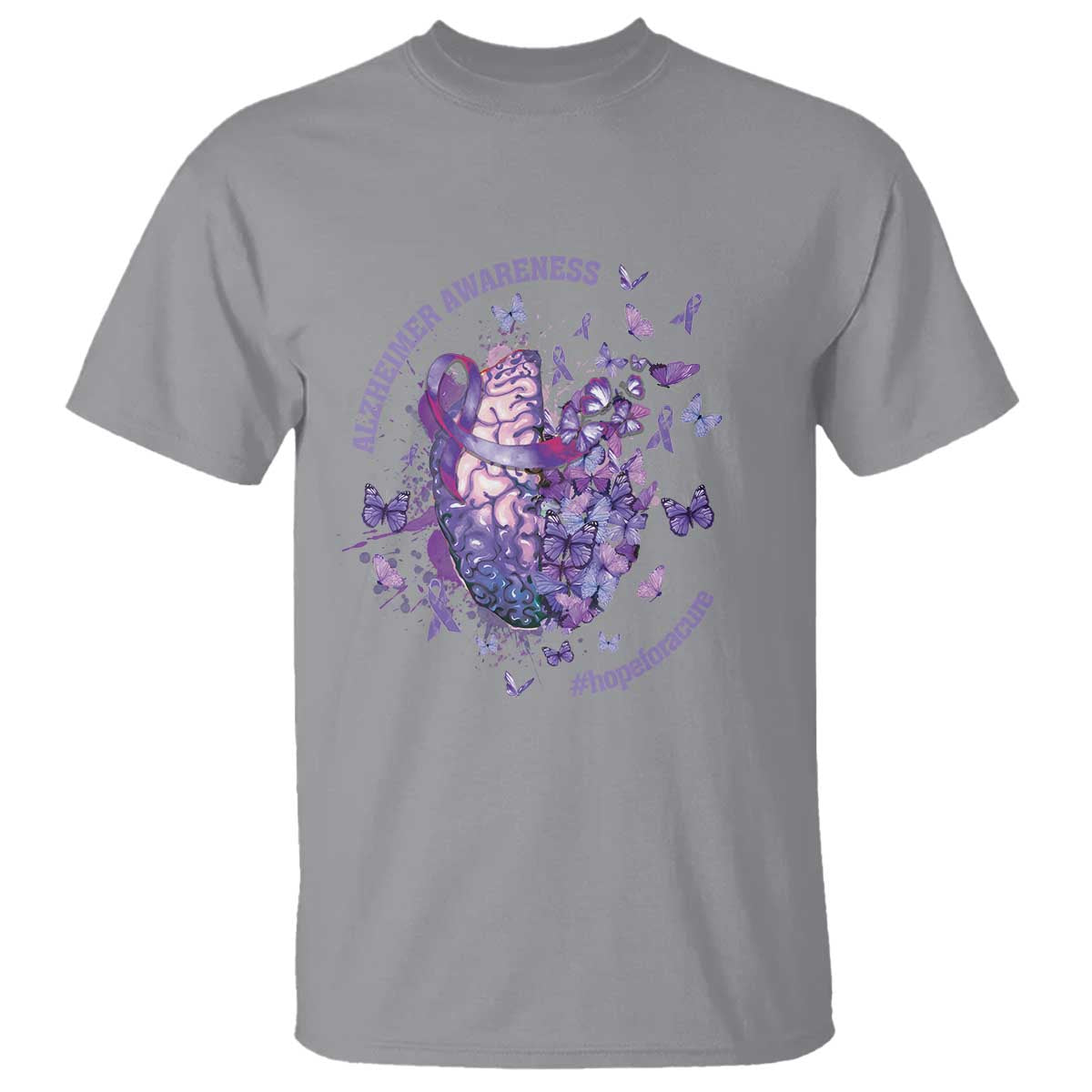 Alzheimer Support T Shirt Hope For A Cure Flower