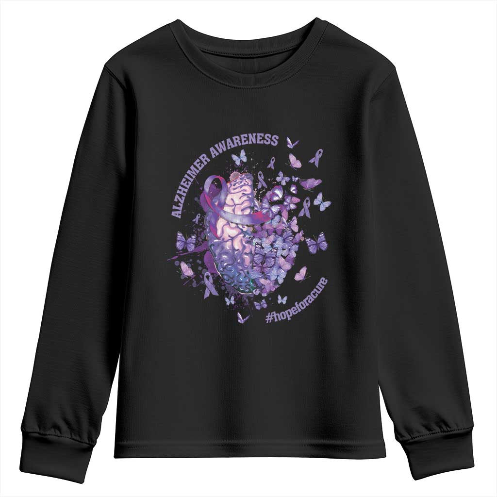 Alzheimer Support Youth Sweatshirt Hope For A Cure Flower