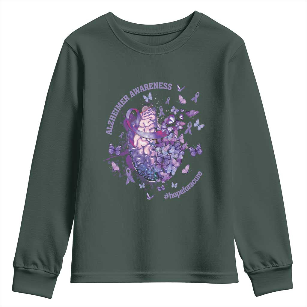 Alzheimer Support Youth Sweatshirt Hope For A Cure Flower