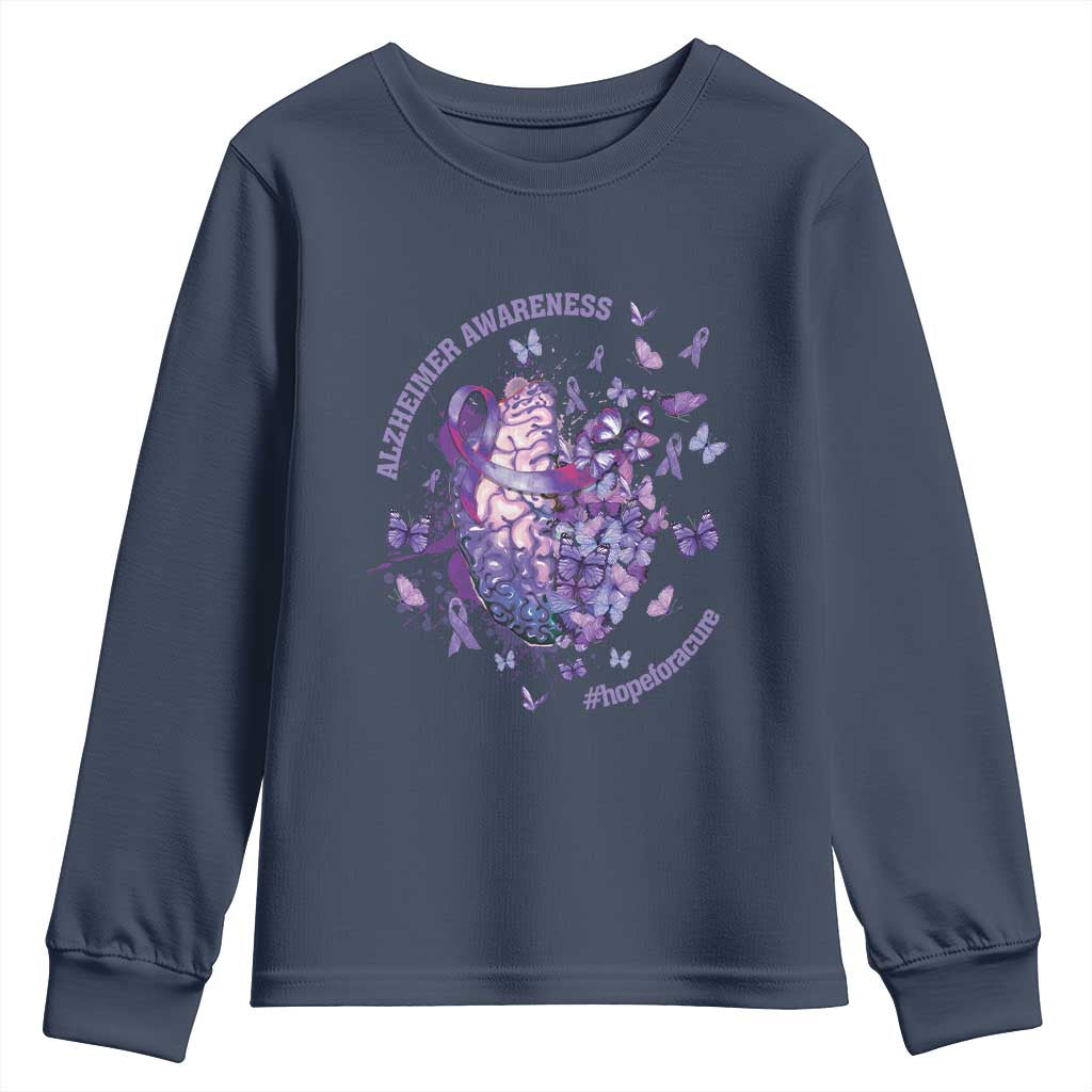 Alzheimer Support Youth Sweatshirt Hope For A Cure Flower
