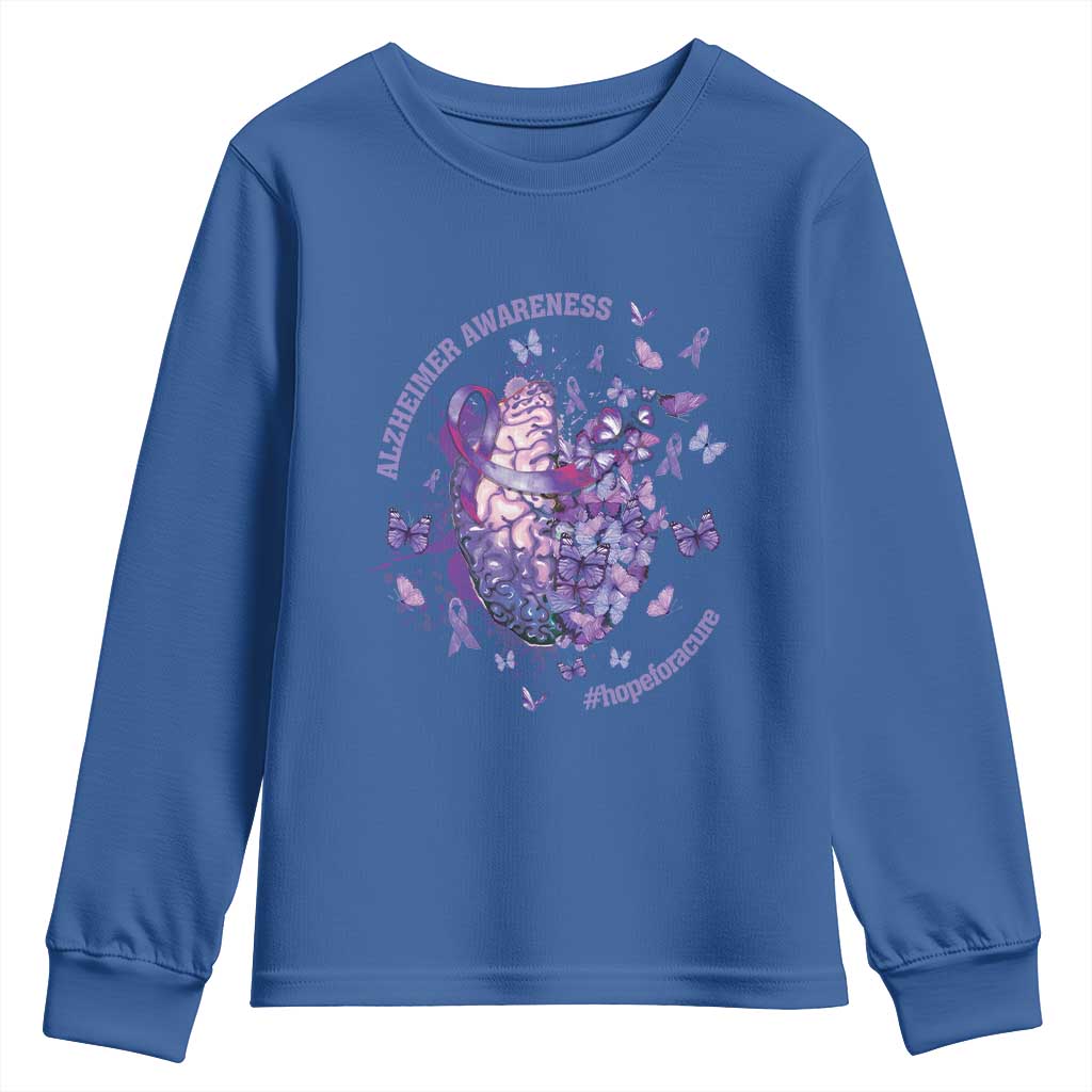 Alzheimer Support Youth Sweatshirt Hope For A Cure Flower