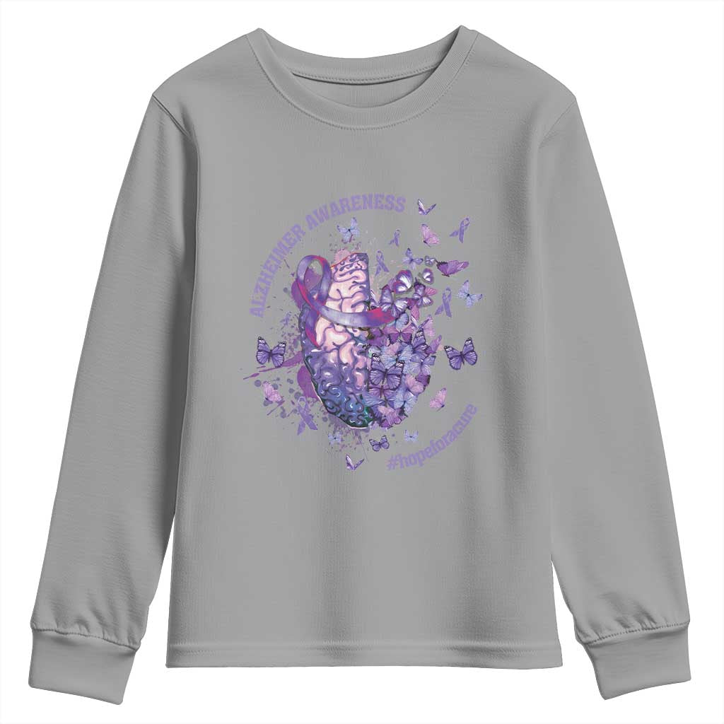 Alzheimer Support Youth Sweatshirt Hope For A Cure Flower