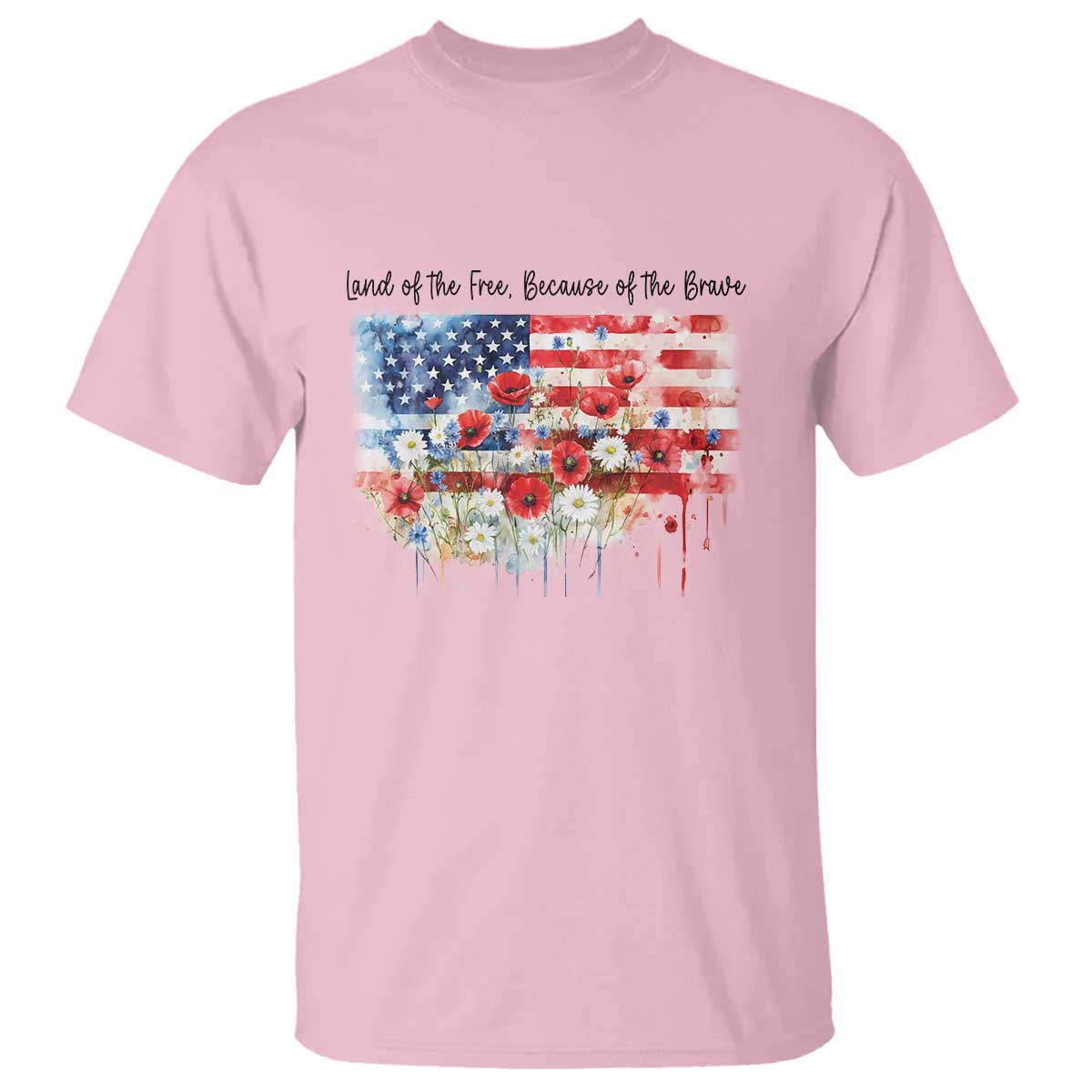 funny-4th-of-july-land-of-the-free-because-of-the-brave-t-shirt-american-flag-flowers