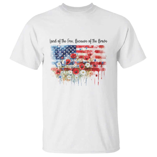 funny-4th-of-july-land-of-the-free-because-of-the-brave-t-shirt-american-flag-flowers