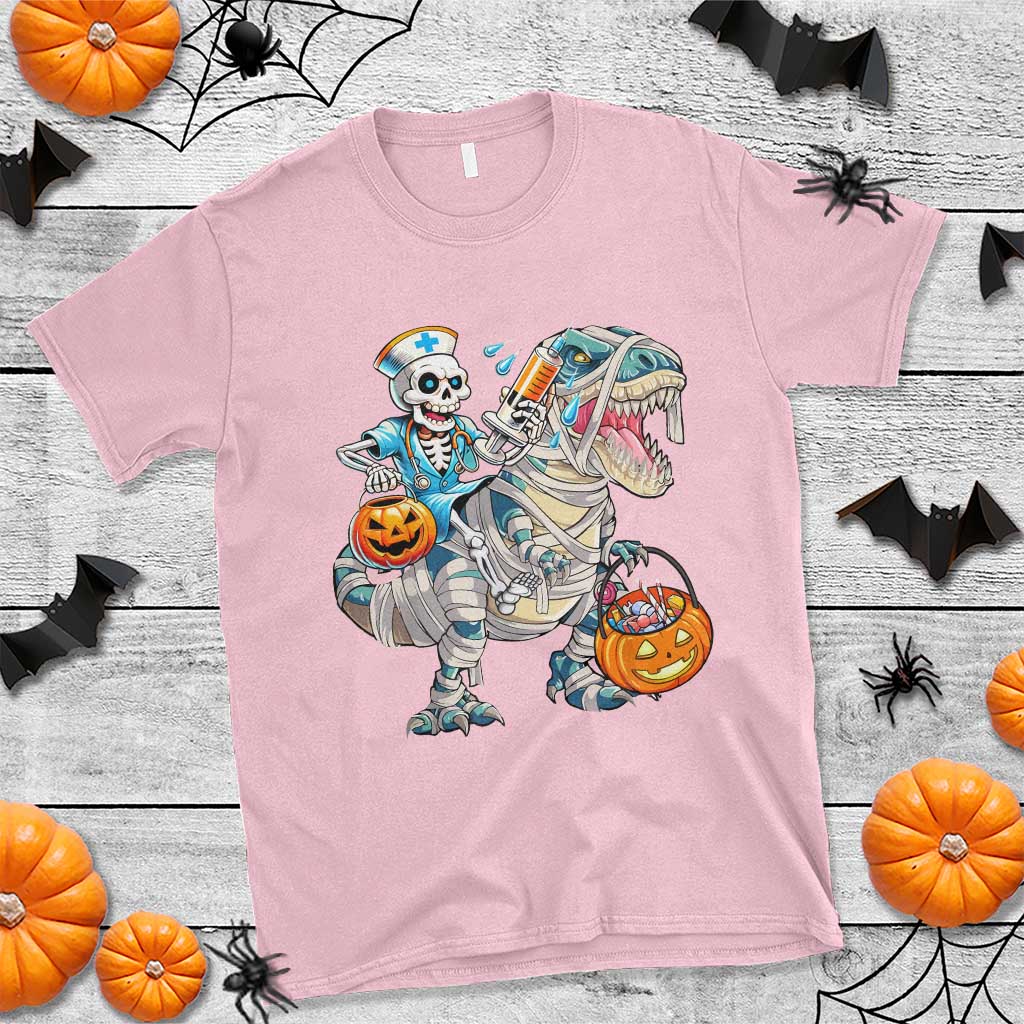 funny-halloween-nurse-t-shirt-skeleton-nurse-riding-mummy-dinosaur-pumpkin-candy