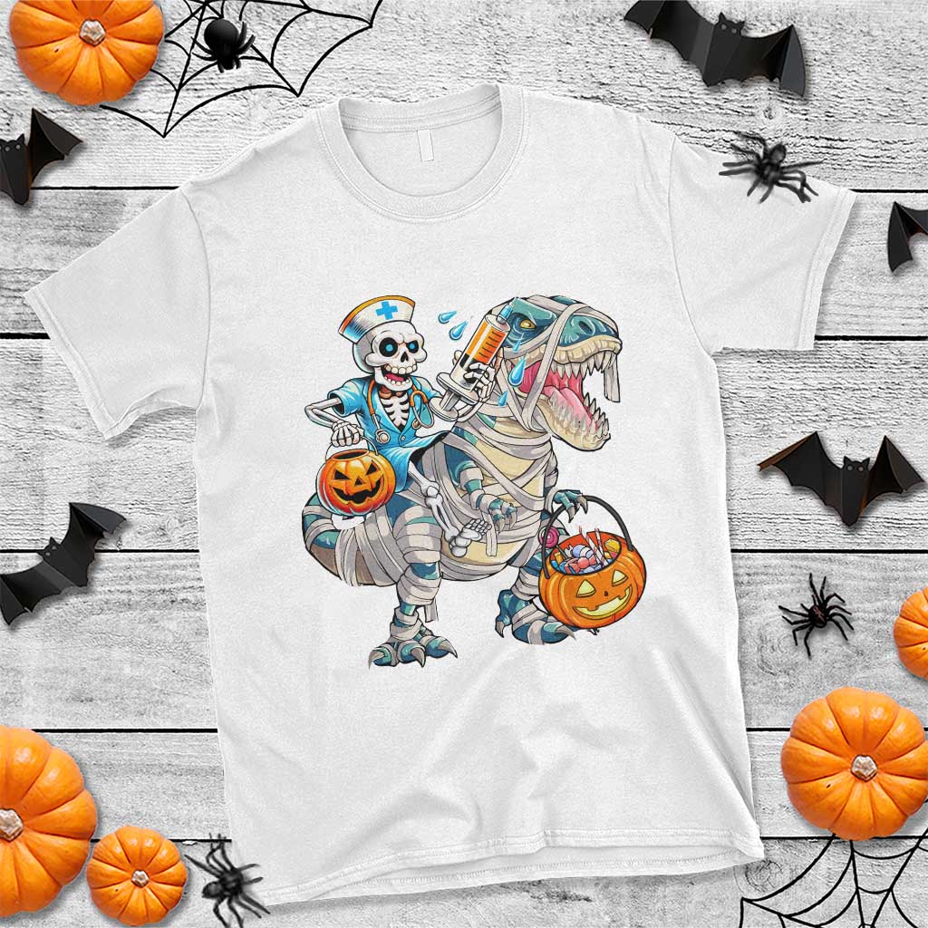 funny-halloween-nurse-t-shirt-skeleton-nurse-riding-mummy-dinosaur-pumpkin-candy