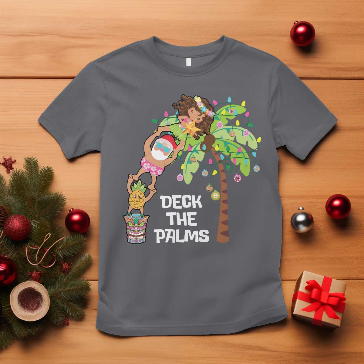 christmas-in-hawaii-t-shirt-deck-the-palms-santa-hula-girl-tiki