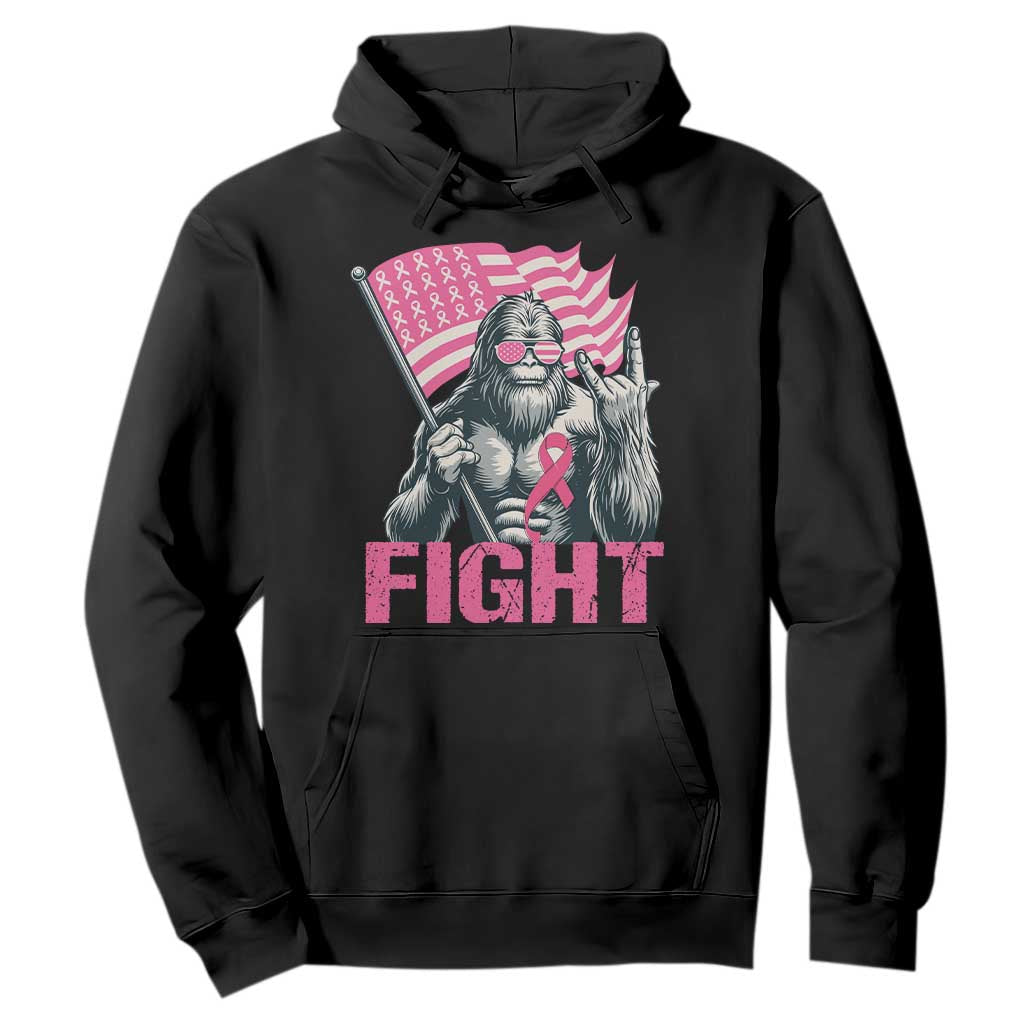 Funny Bigfoot Breast Cancer Support Hoodie Fight Pink Ribbon