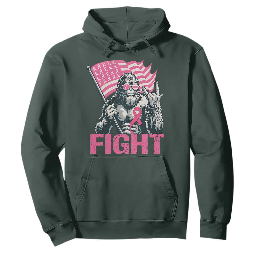 Funny Bigfoot Breast Cancer Support Hoodie Fight Pink Ribbon