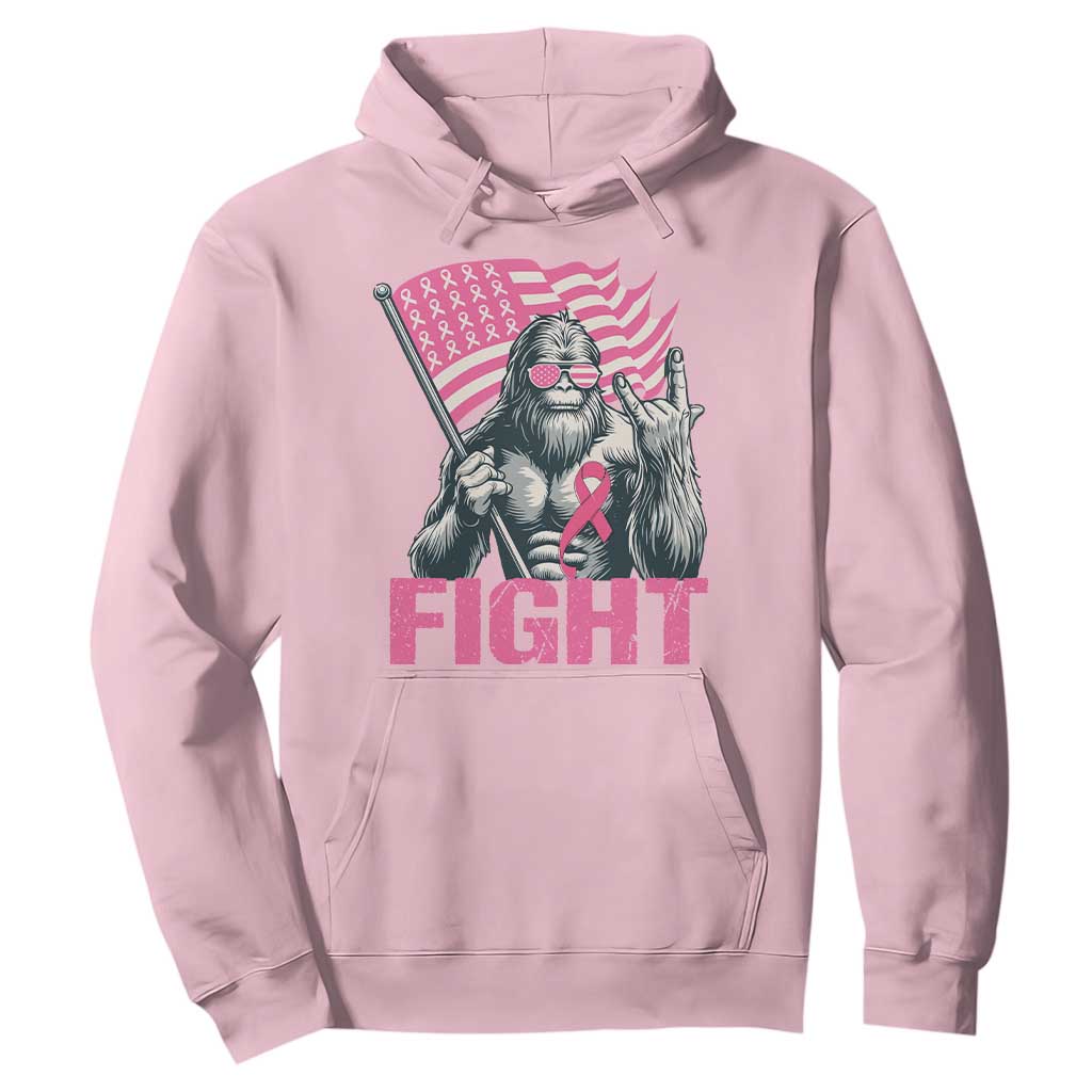 Funny Bigfoot Breast Cancer Support Hoodie Fight Pink Ribbon