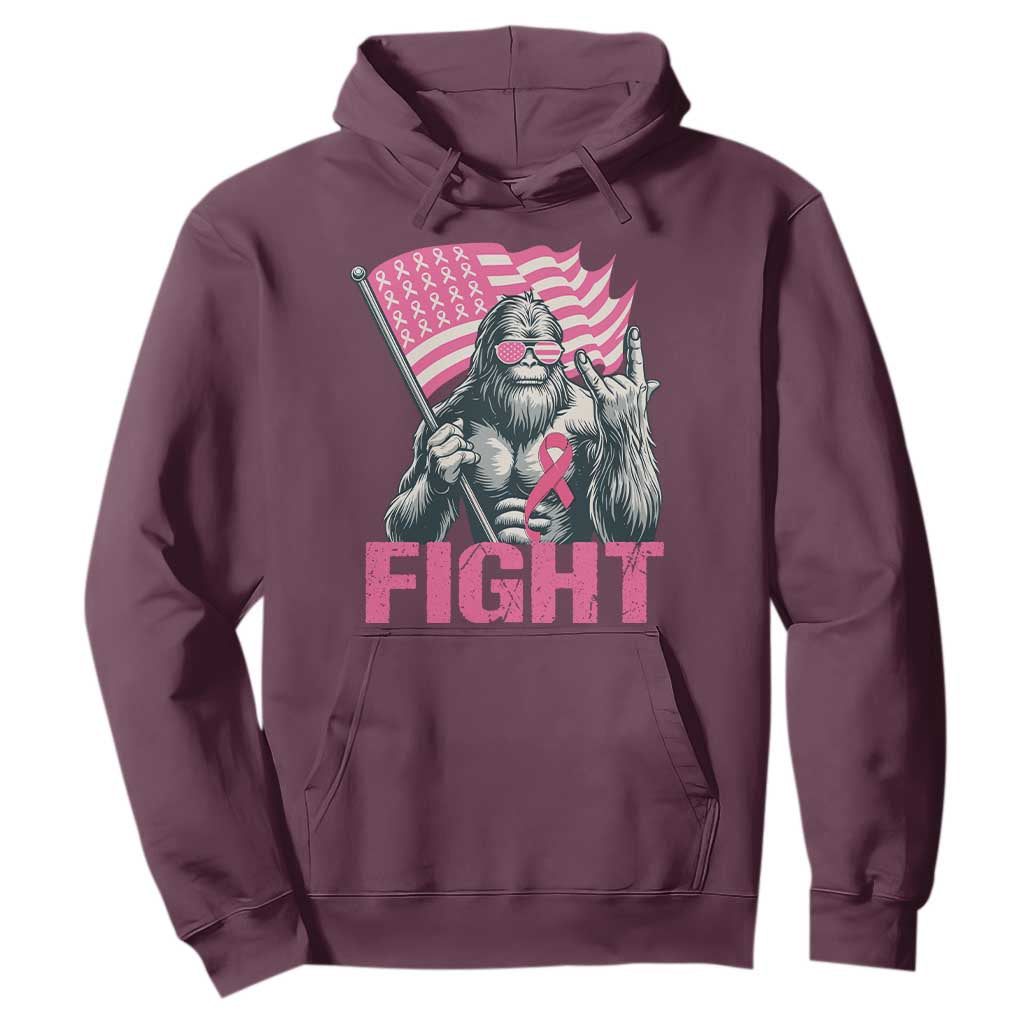 Funny Bigfoot Breast Cancer Support Hoodie Fight Pink Ribbon