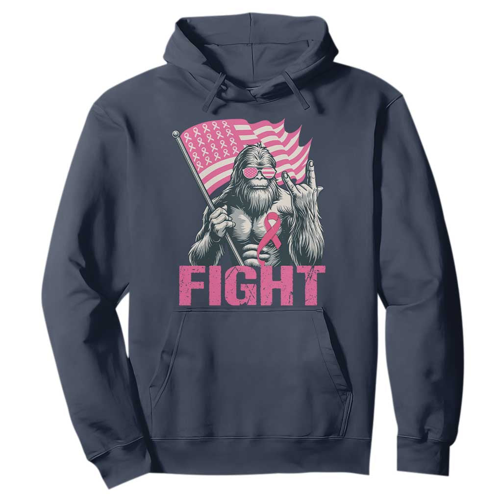 Funny Bigfoot Breast Cancer Support Hoodie Fight Pink Ribbon