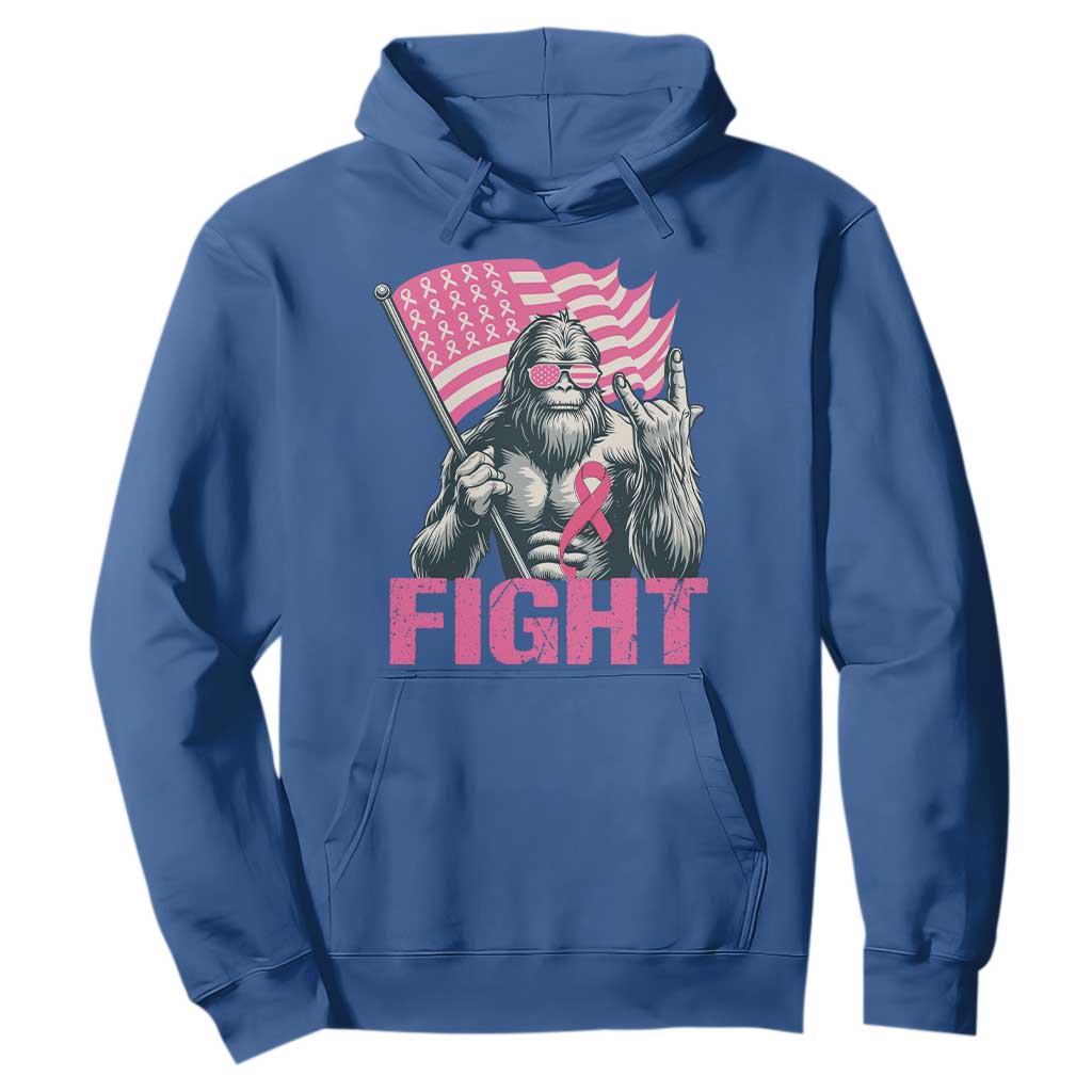 Funny Bigfoot Breast Cancer Support Hoodie Fight Pink Ribbon