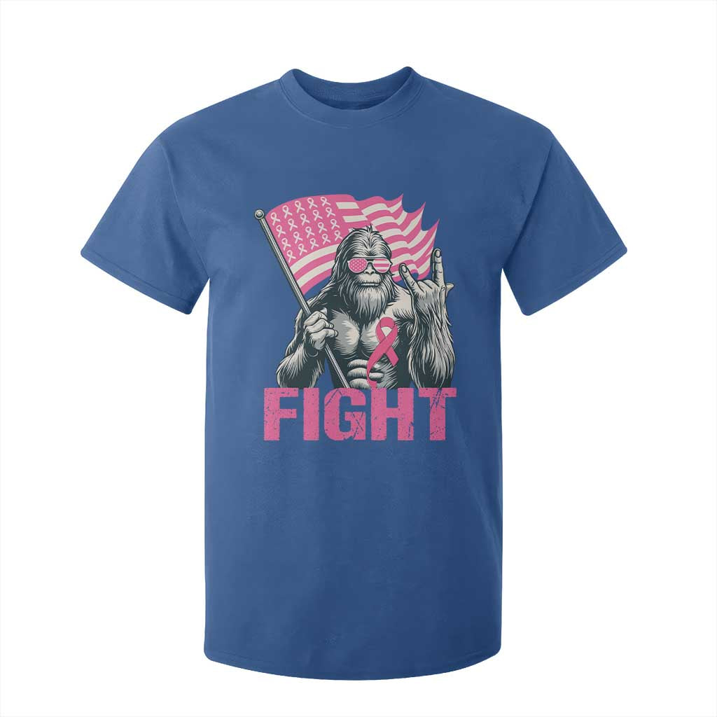 Funny Bigfoot Breast Cancer Support T Shirt For Kid Fight Pink Ribbon
