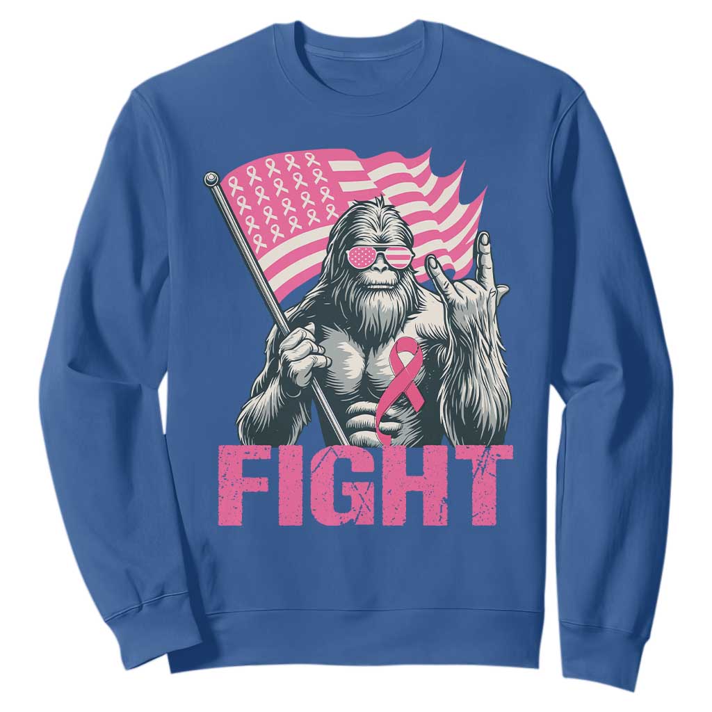 Funny Bigfoot Breast Cancer Support Sweatshirt Fight Pink Ribbon