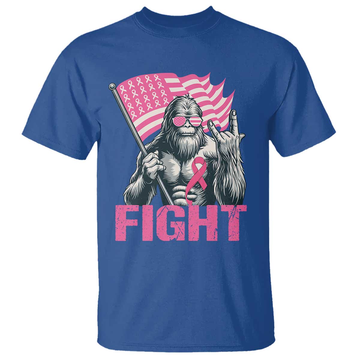 Funny Bigfoot Breast Cancer Support T Shirt Fight Pink Ribbon