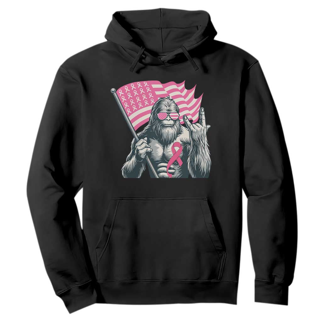 Funny Bigfoot Breast Cancer Support Hoodie Sasquatch Pink Ribbon