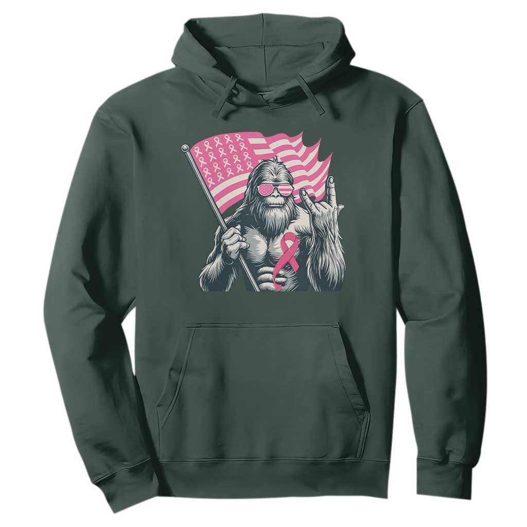 Funny Bigfoot Breast Cancer Support Hoodie Sasquatch Pink Ribbon