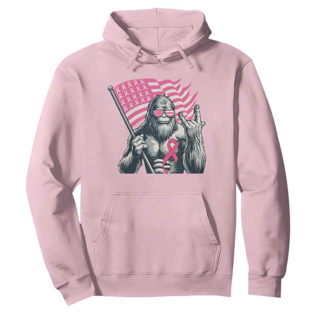 Funny Bigfoot Breast Cancer Support Hoodie Sasquatch Pink Ribbon