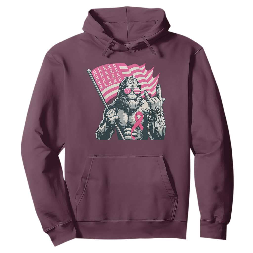 Funny Bigfoot Breast Cancer Support Hoodie Sasquatch Pink Ribbon
