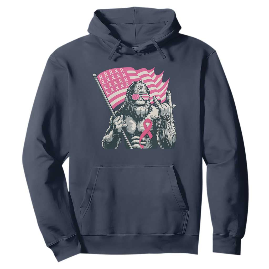 Funny Bigfoot Breast Cancer Support Hoodie Sasquatch Pink Ribbon