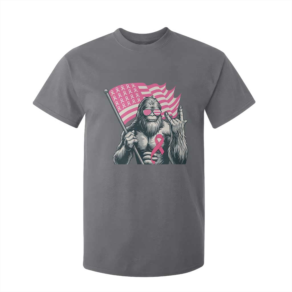 Funny Bigfoot Breast Cancer Support T Shirt For Kid Sasquatch Pink Ribbon