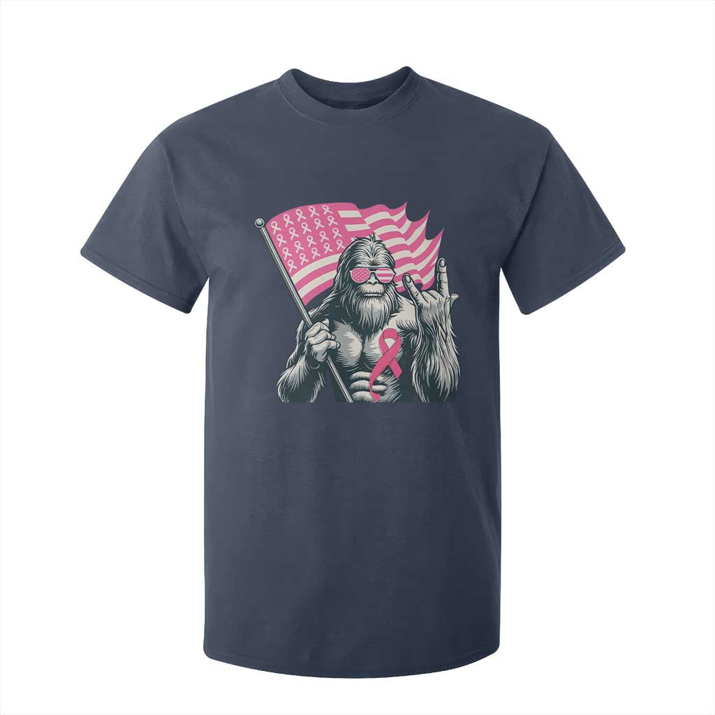 Funny Bigfoot Breast Cancer Support T Shirt For Kid Sasquatch Pink Ribbon
