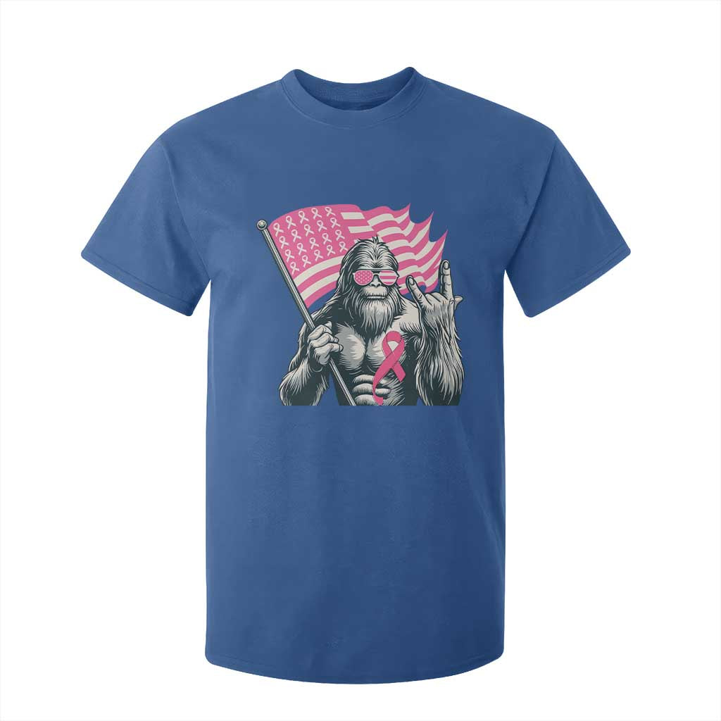 Funny Bigfoot Breast Cancer Support T Shirt For Kid Sasquatch Pink Ribbon