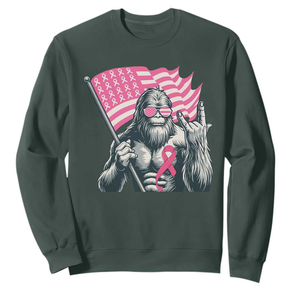 Funny Bigfoot Breast Cancer Support Sweatshirt Sasquatch Pink Ribbon