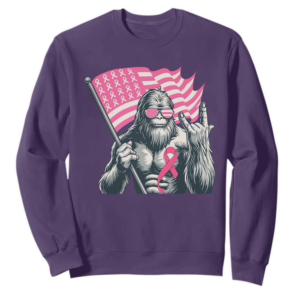 Funny Bigfoot Breast Cancer Support Sweatshirt Sasquatch Pink Ribbon