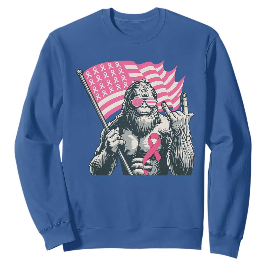 Funny Bigfoot Breast Cancer Support Sweatshirt Sasquatch Pink Ribbon