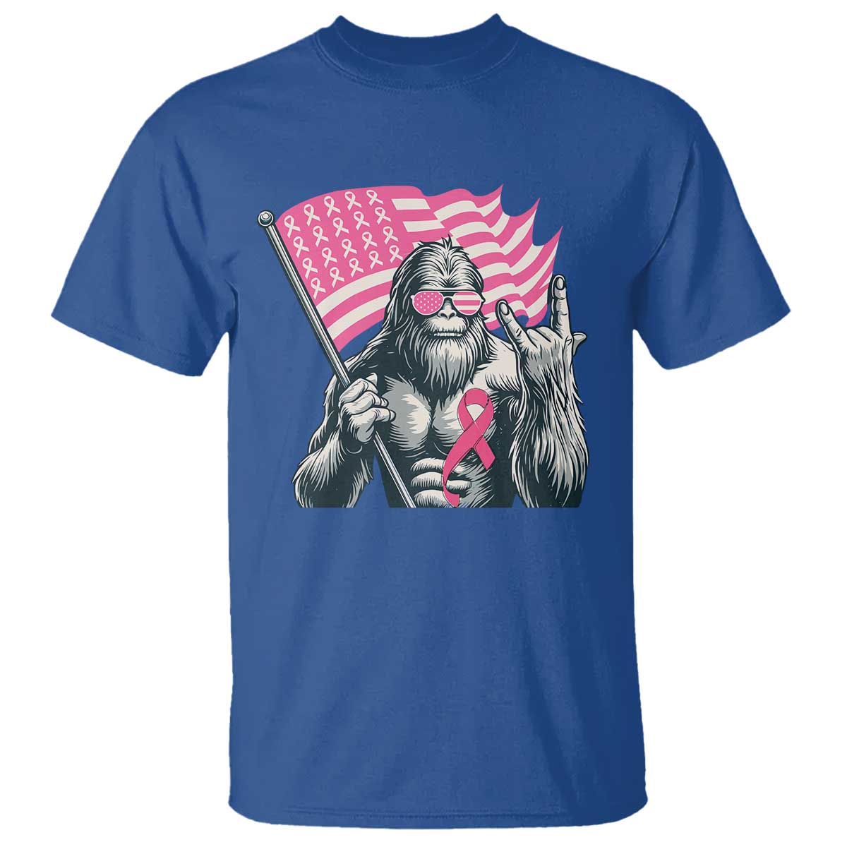 Funny Bigfoot Breast Cancer Support T Shirt Sasquatch Pink Ribbon