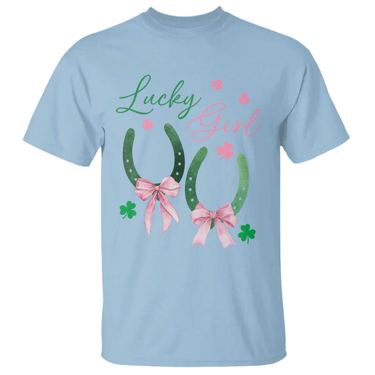funny-st-patricks-day-coquette-t-shirt-lucky-girl-horseshoe-pink-bow