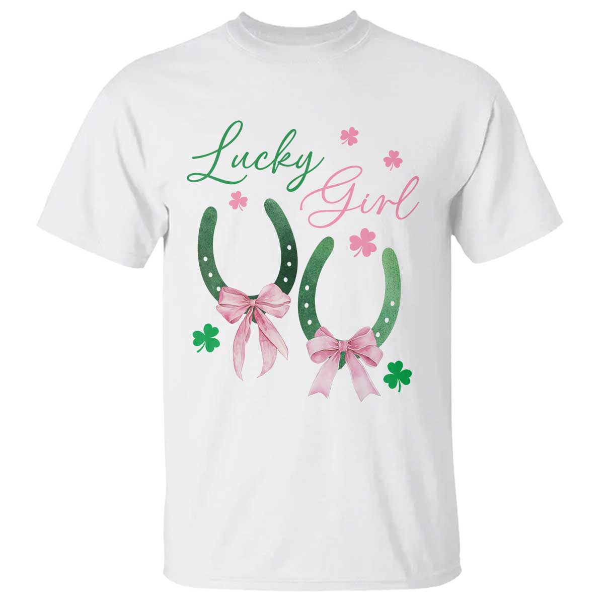 funny-st-patricks-day-coquette-t-shirt-lucky-girl-horseshoe-pink-bow