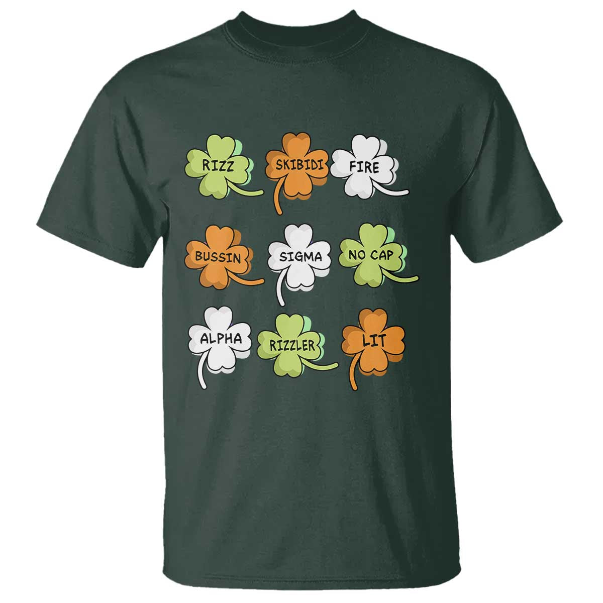 funny-skibidi-rizz-st-patricks-day-t-shirt-shamrock-clover-candy-rizzler-meme